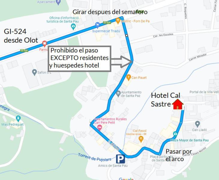 Hotel Cal Sastre Santa Pau Bagian luar foto